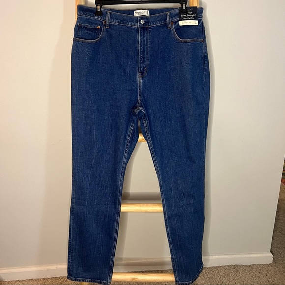 Abercrombie & Fitch Curve Love Ultra HighRise 90s Slim Straight Jean 34/18 35/20 - Picture 6 of 15